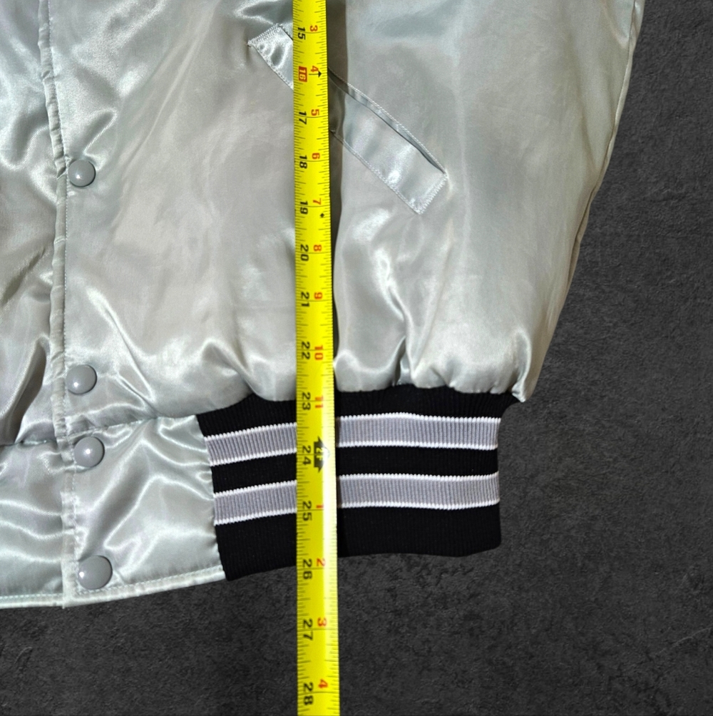 NEW 80s Holloway XL Yakima Rods & Custom Satin Bomber Jacket Washington Silver - Picture 7 of 9